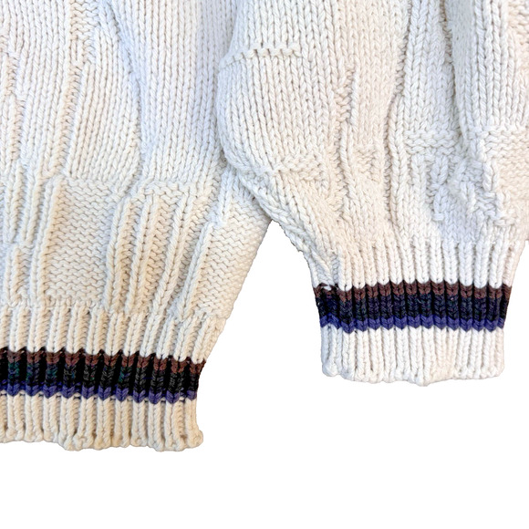 Vtg St John’s Bay Sweater Embroidered Ducks Dog Chunky Grandpa Cabin Core Casual - Picture 9 of 10